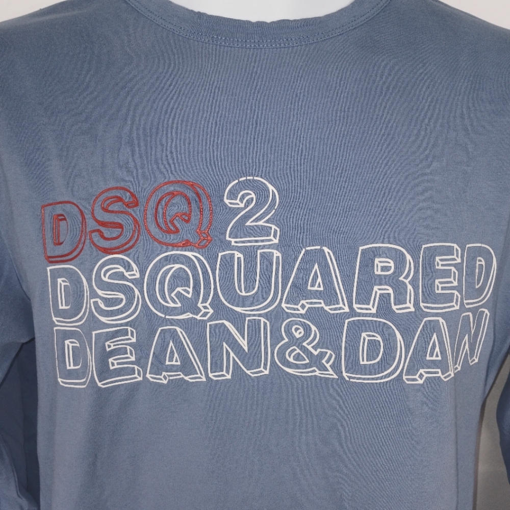 DSQUARED2 Blue Long Sleeve Graphic Tee Size L
